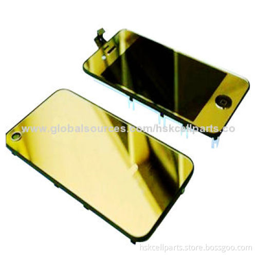 Golden Perfect Color Screen with Digitizer for iPhone 4S, with Back Cover and Home Button